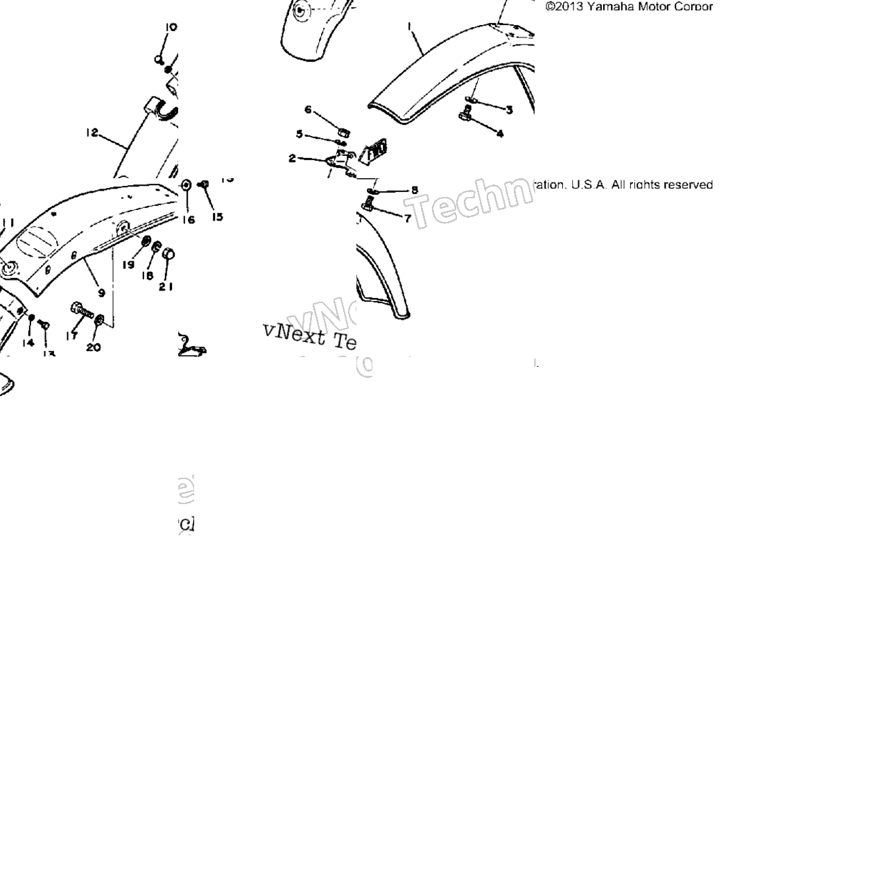 Front Fender - Rear Fender Mx100h - J - K