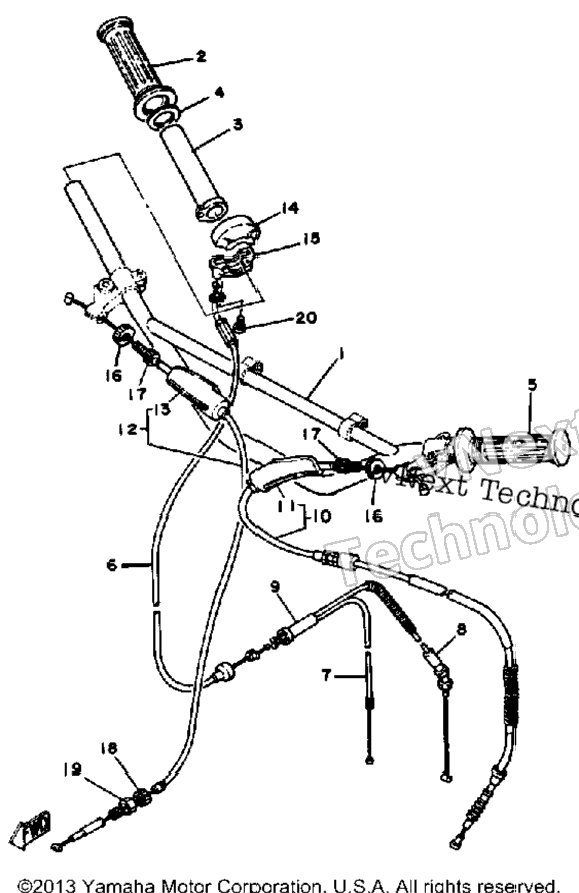 Handlebar - Cable Mx100h - J - K