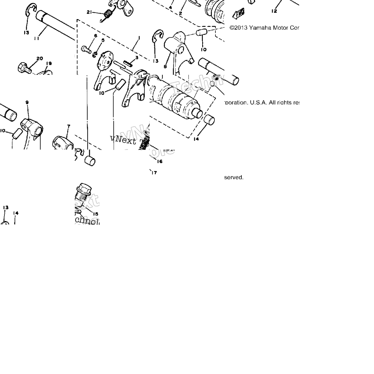 Shift Cam Fork Mx100h - J - K