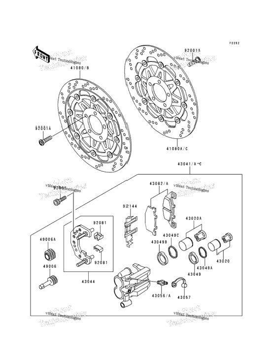 Front Caliper (Zr550-B1/B2/B3)