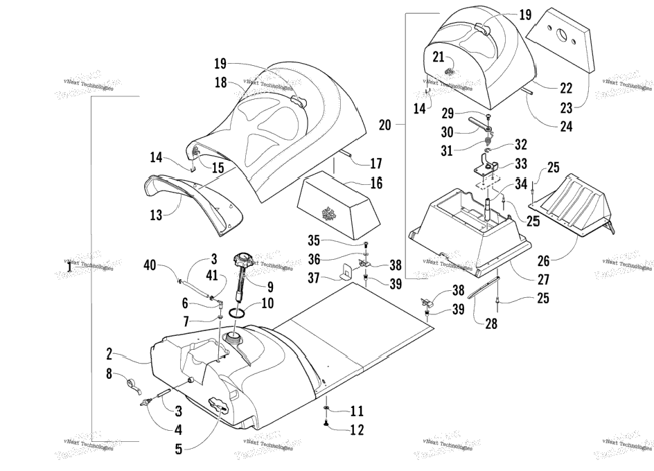Gas Tank And Seat Assembly