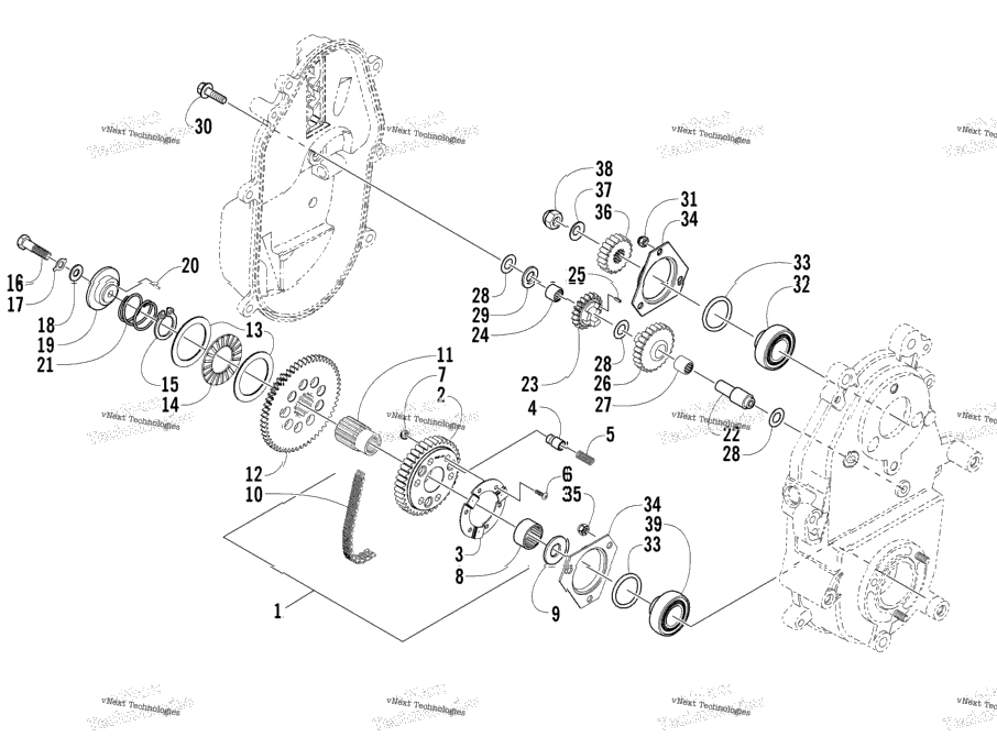 Drive/Reverse Dropcase Assembly