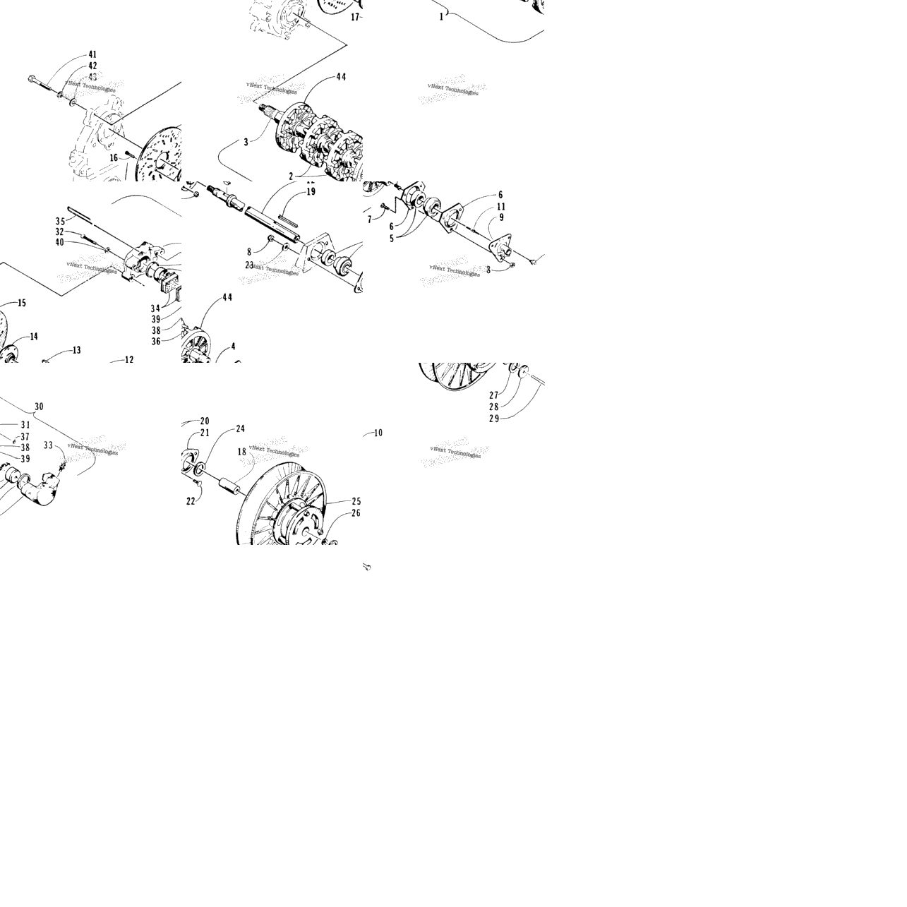 Drive Train Shafts And Brake Assemblies