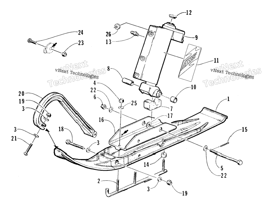 Ski And Spindle Assembly