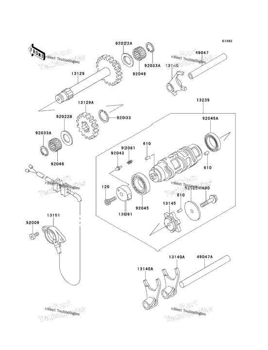 Gear Change Drum/Shift Fork(S)