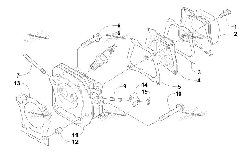 Cylinder Head And Air Breather Assembly