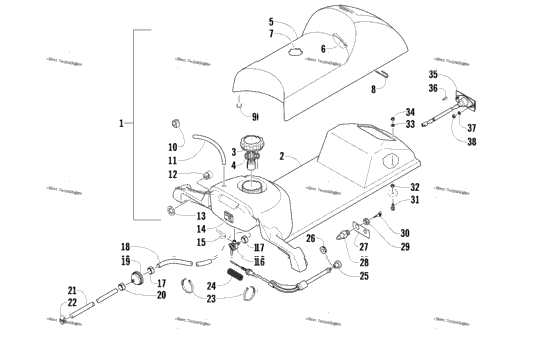 Gas Tank, Seat, And Taillight Assembly