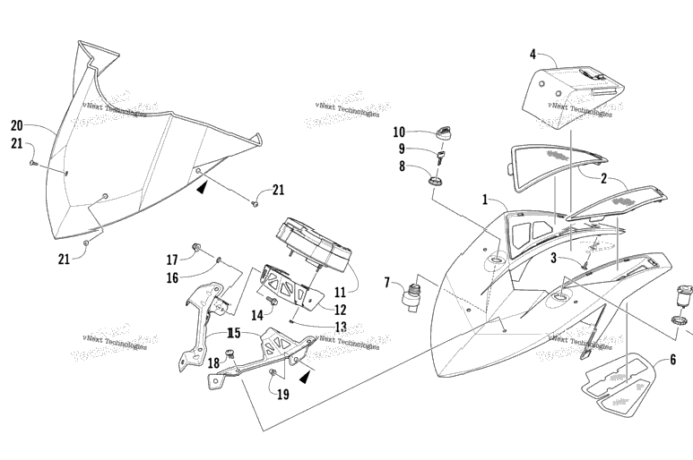 Windshield And Instruments Assemblies