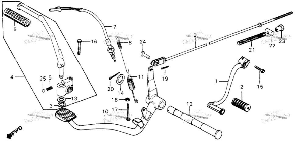 Pedal + Kick Starter Arm