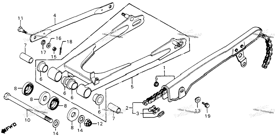 Swingarm + Chain Case