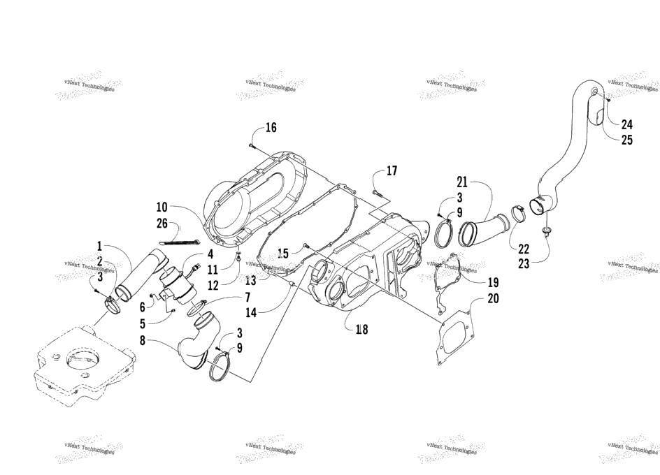 Case/Belt Cooling Assembly