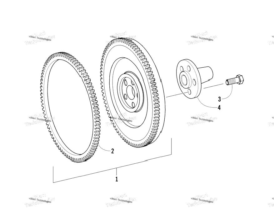 Flywheel And Crown Gear Assembly