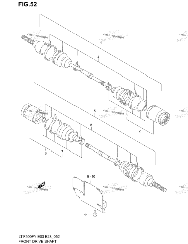 Front Drive Shaft (Model W/X)