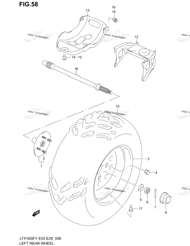 Left Rear Wheel (Model W/X)