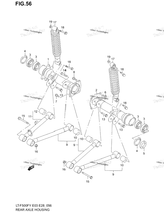 Rear Axle Housing (Model W/X)
