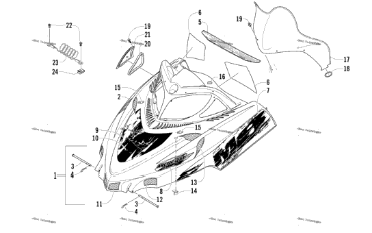 Hood And Windshield Assembly