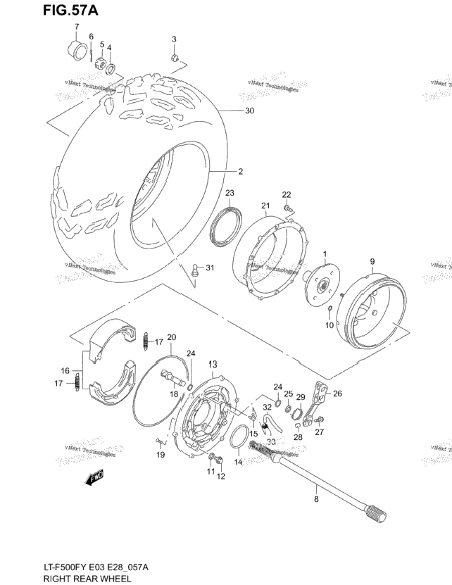 Right Rear Wheel (Model K1/K2)