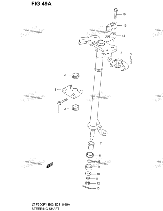 Steering Shaft (Model Y/K1/K2)
