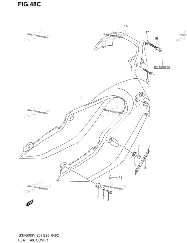 Seat Tail Cover (Model K3)