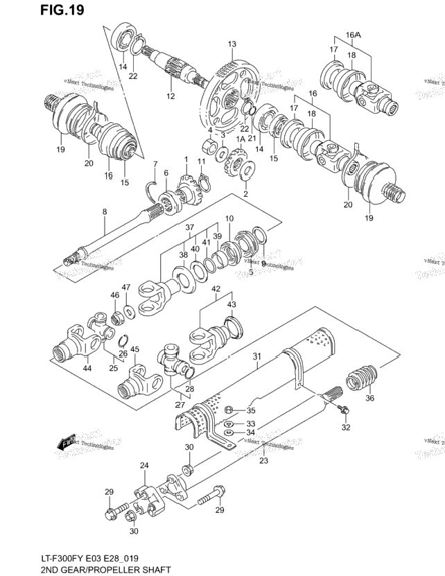 Secondary Gear - Propeller Shaft