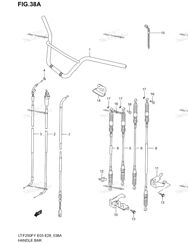 Handlebar - Cable (Model K1/K2)