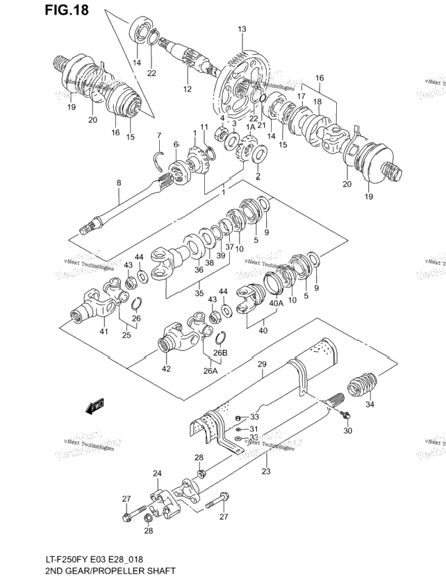 Secondary Gear - Propeller Shaft