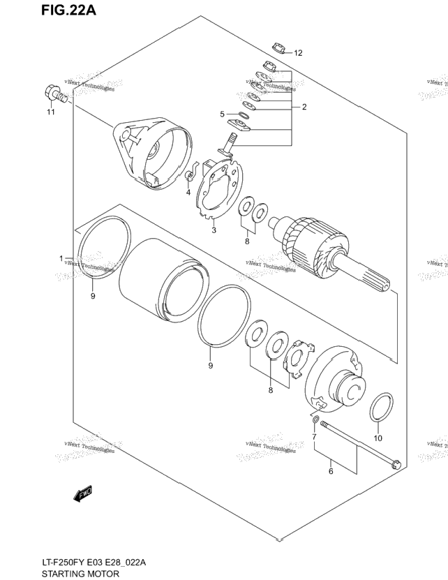 Starting Motor (Model Y/K1/K2)