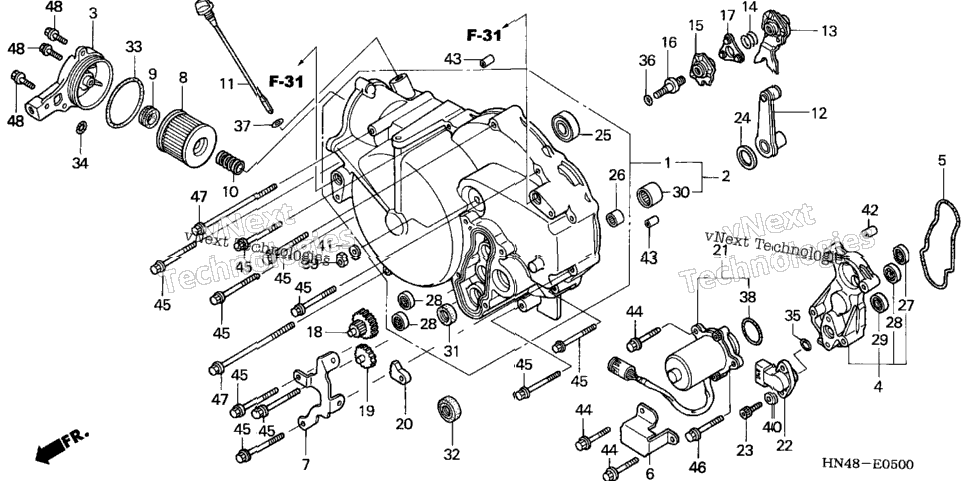 Front Crankcase Cover (Te/Fe)