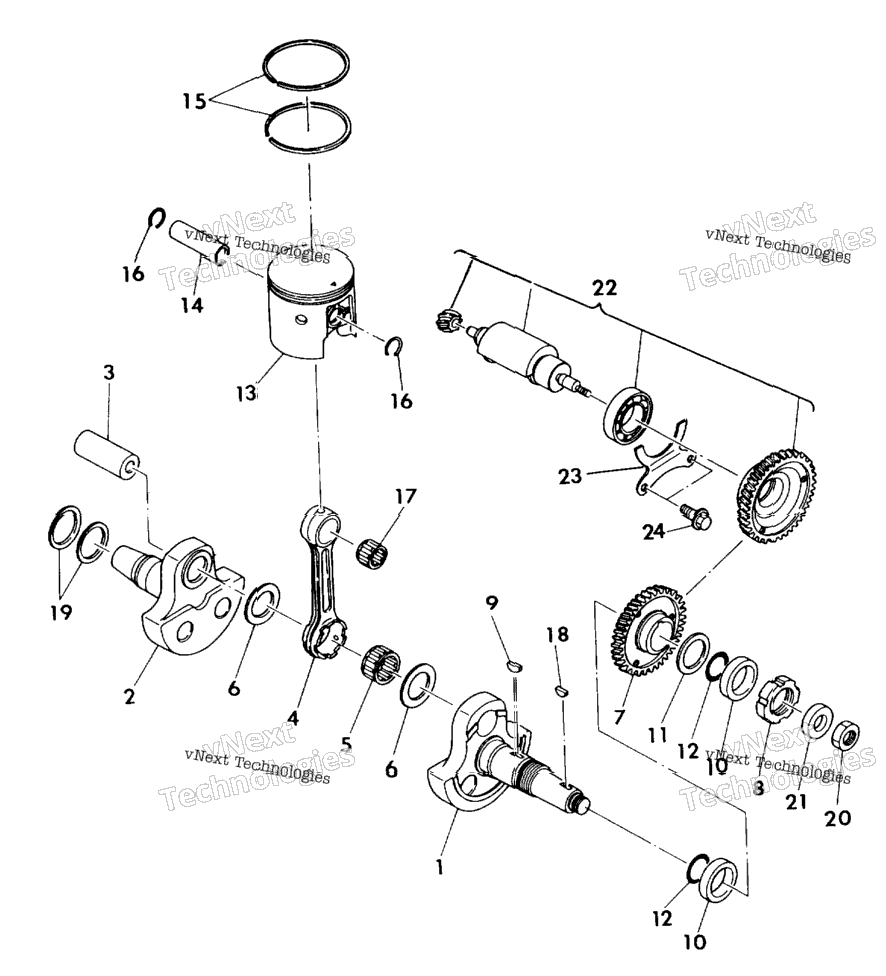 Crankshaft & Piston 350 2X4