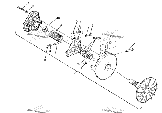 Drive Clutch Assembly 350 2X4