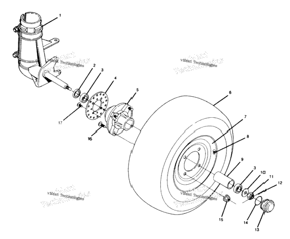 Front Wheel Assembly 350 2X4