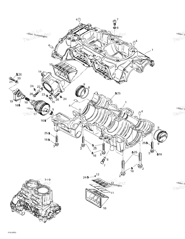 Crankcase, Rotary Valve
