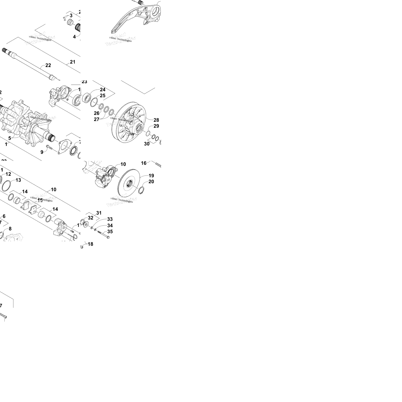 Drive Train Shafts And Brake Assemblies