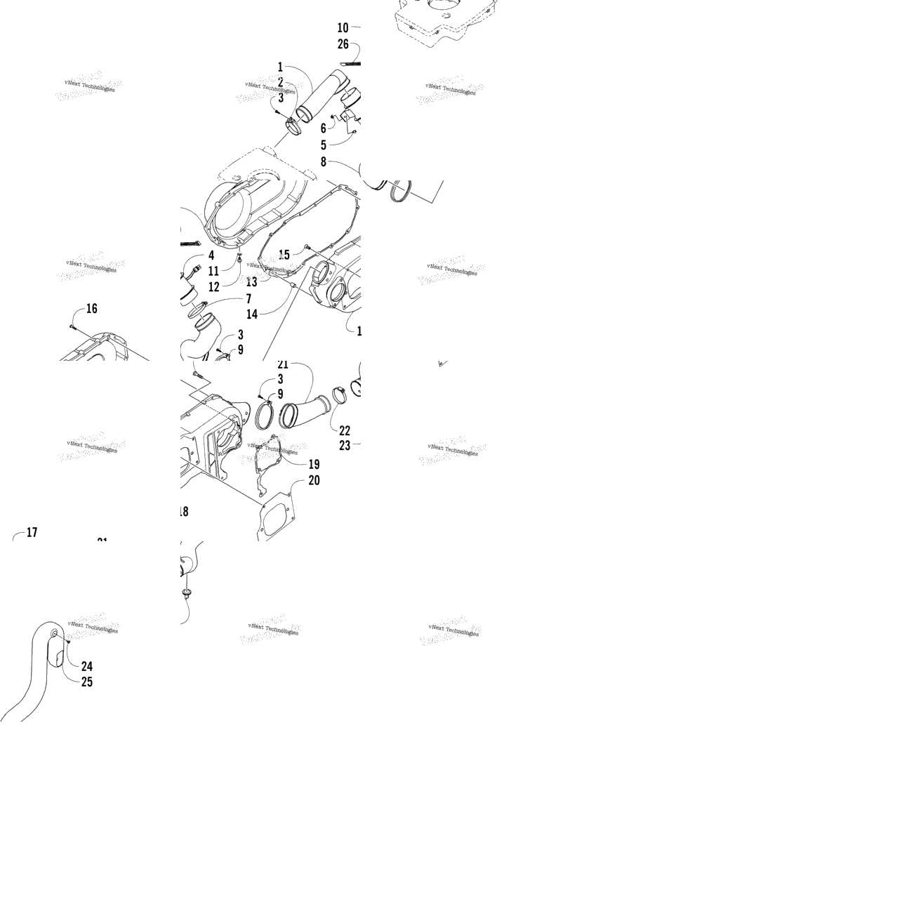 Case/Belt Cooling Assembly