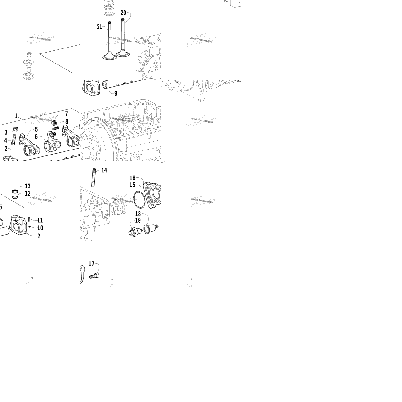 Rocker Arm, Valves, And Oil Switch Assemblies