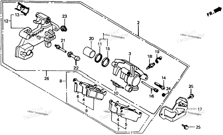 Rear Brake Caliper 92-95