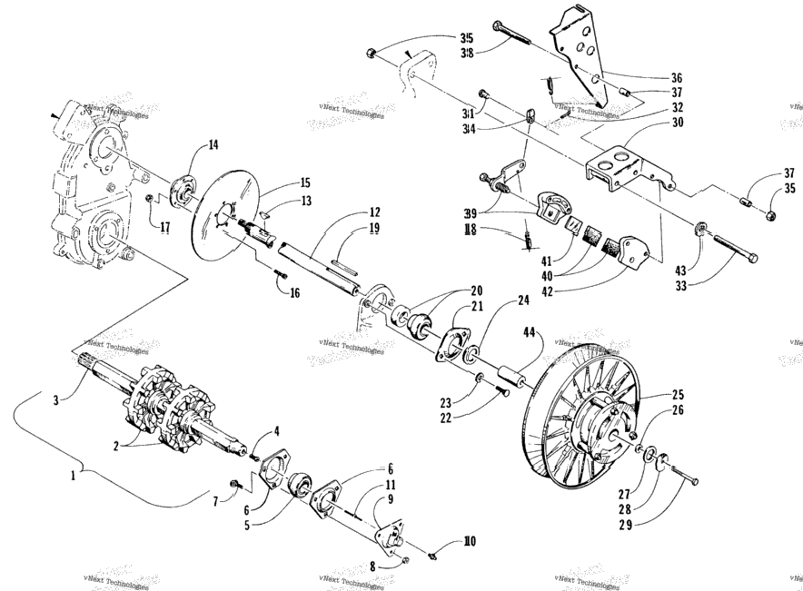 Drive Train Shafts And Brake Assemblies
