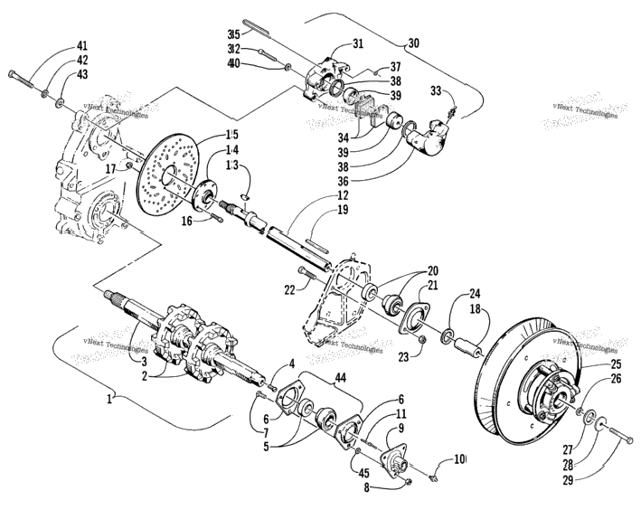 Drive Train Shafts And Brake Assemblies