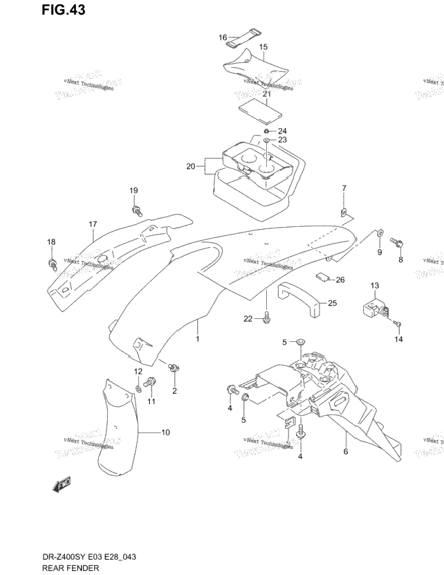 Rear Fender (Model Y/K1)