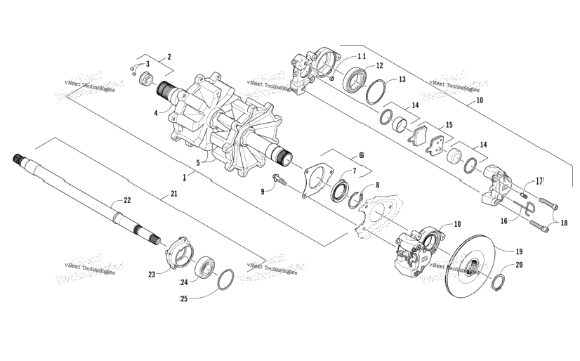 Drive Train Shafts And Brake Assemblies