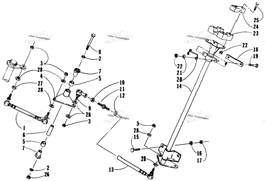 Tie Rod/Steering Post Assembly