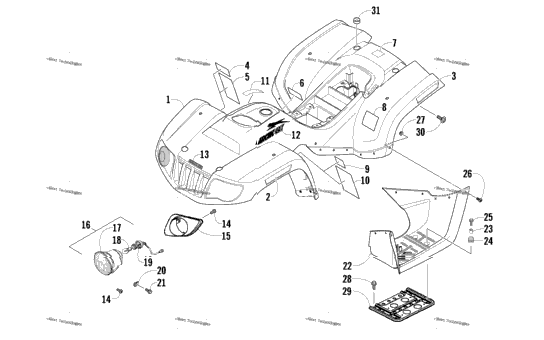 Body Panel And Headlight Assembly