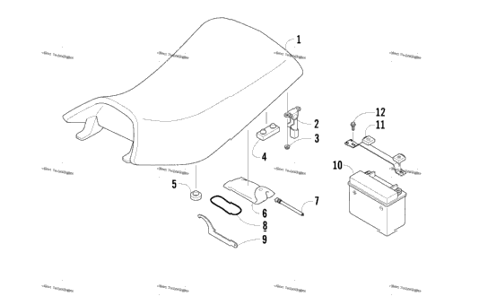 Seat, Battery, And Tool Kit Assemblies