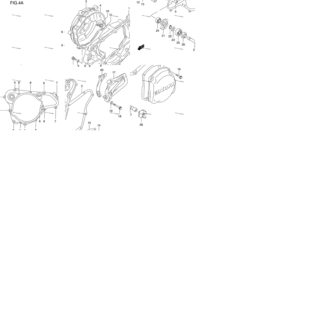 Crankcase Cover-Water Pump (Model W/X/Y)