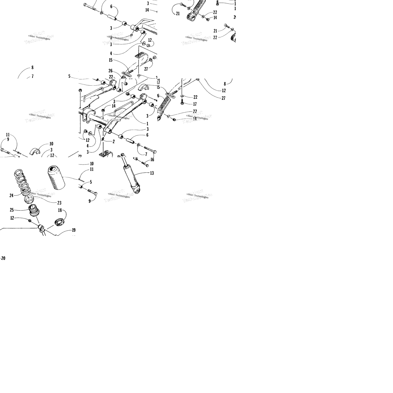 Rear Suspension Front Arm Assembly