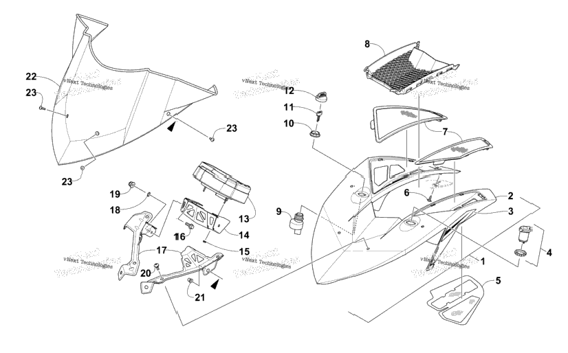 Windshield And Instruments Assemblies