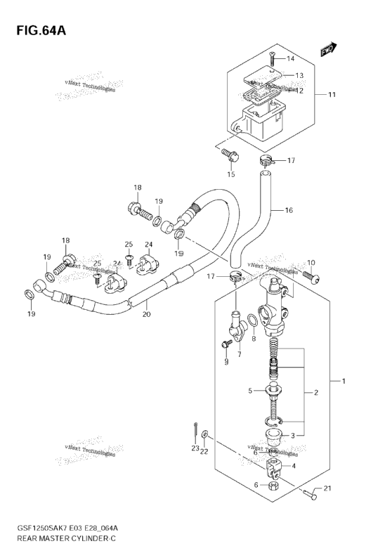 Rear Master Cylinder (Gsf1250sk7/Sk8/Sk9)