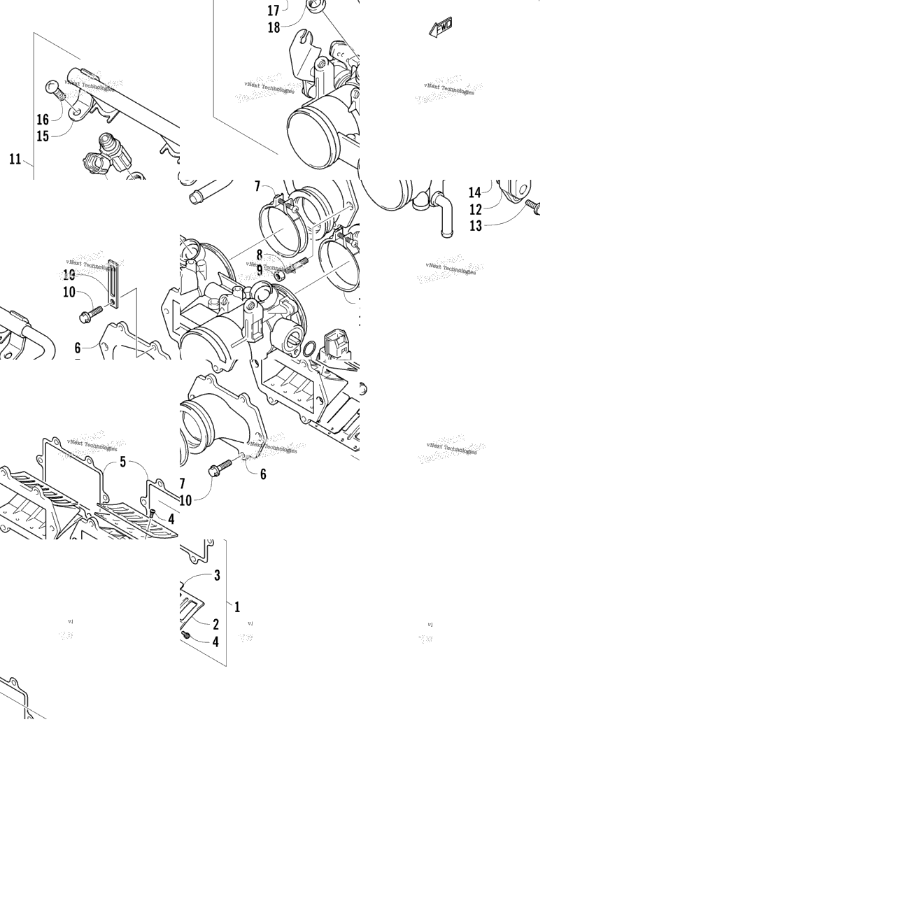 Reed Valve/Throttle Body Assembly