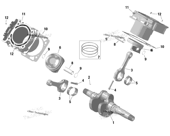 Rotax - Crankshaft, Piston And Cylinder