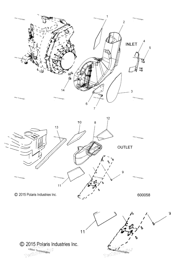Engine, Air Inlet & Outlet Ducts